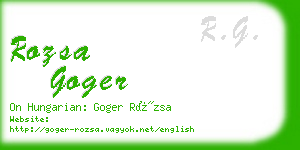 rozsa goger business card